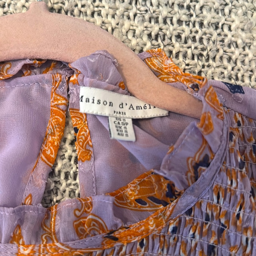 Maison d’Amelie Smocked Ruffle Floral Blouse – Size Small - Picture 4 of 5